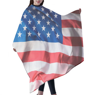 Personality  Close-up Shot Of Waving United States Flag, Independence Day Concept Hair Cutting Cape