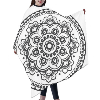 Personality  Indian, Mehndi Henna Floral Tattoo Round Pattern Hair Cutting Cape