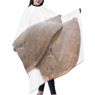 Personality  Whole Couple Fresh Sole Fish On White Background  Hair Cutting Cape