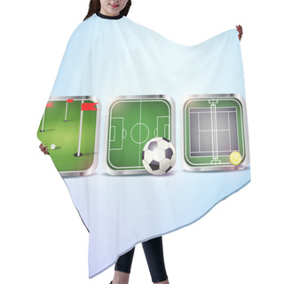 Personality  Set Of Vector Sport Icons Hair Cutting Cape