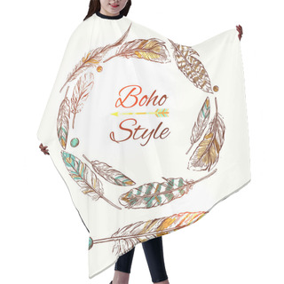 Personality  Feathers Boho Style Hair Cutting Cape
