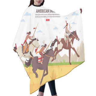 Personality   American Indians Cartoon Background Hair Cutting Cape