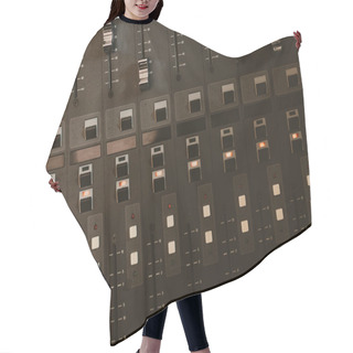 Personality  Top View Of Analog Graphic Equalizer At Recording Studio Hair Cutting Cape
