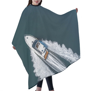 Personality  Motor Boat In Navigation Aerial View Hair Cutting Cape