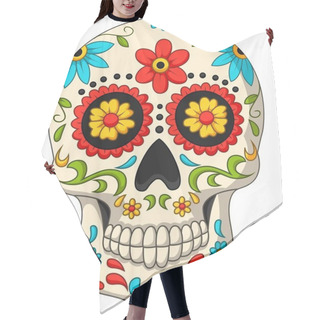 Personality  Vector Illustration Of Day Of The Dead Skulls Hair Cutting Cape