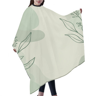 Personality  Graphical Leaves Illustration. Floral Line Art Pattern Background. Hair Cutting Cape