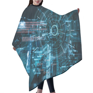 Personality  Cyber Laser Target On A Night City Blurred Background Hair Cutting Cape