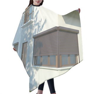 Personality  Window Roller Illustration, 3D Illustration Hair Cutting Cape