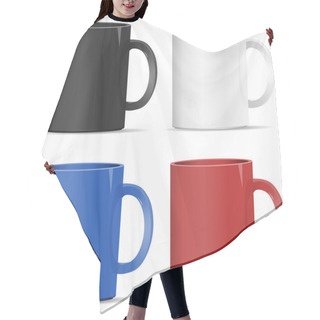 Personality  Four Mugs Of Various Colors Hair Cutting Cape