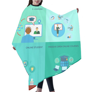 Personality  Online Education Icon Flat Hair Cutting Cape