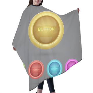 Personality  Set Of Colorful Buttons Hair Cutting Cape