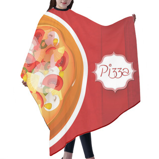 Personality  Background With Pizza With Place For Text Hair Cutting Cape