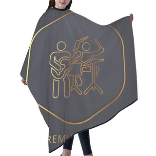 Personality  Band Golden Line Premium Logo Or Icon Hair Cutting Cape
