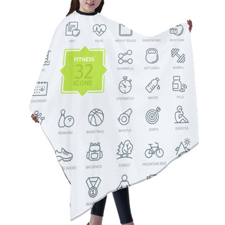 Personality  Outline Web Icon Set - Sport And Fitness Hair Cutting Cape