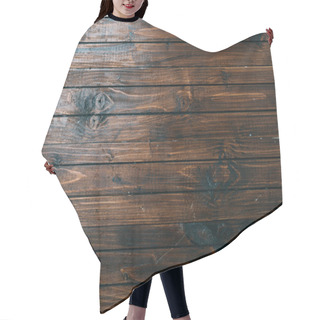 Personality  Top View Of Aged Wooden Planks Surface For Background Hair Cutting Cape