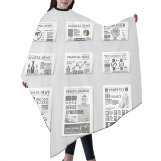 Personality  Newspaper Daily Set Design Hair Cutting Cape