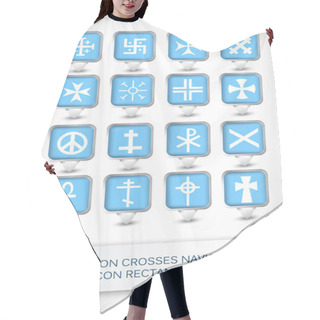 Personality  Religion Crosses Navigation Icon Rectangle Pins Hair Cutting Cape