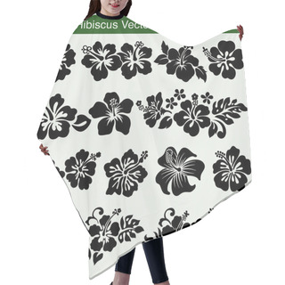 Personality  Hibiscus Vector Silhouettes Hair Cutting Cape