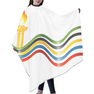 Personality  Olympic Torch With The Colors Of The Five Continents Hair Cutting Cape