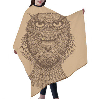 Personality  Owl On A Brown Background Hair Cutting Cape