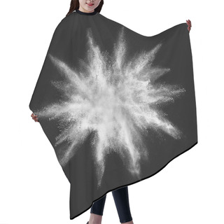 Personality  Explosion Of White Powder On Black Background Hair Cutting Cape