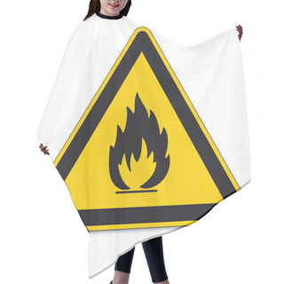 Personality  Safety Signs Warning BGV A8 Triangle Sign Vector Pictogram Icon Flame Fire Flammable Hair Cutting Cape