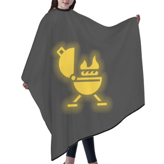 Personality  Barbeque Yellow Glowing Neon Icon Hair Cutting Cape