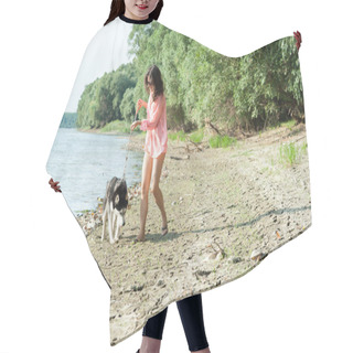 Personality  Girl And Dog Hair Cutting Cape