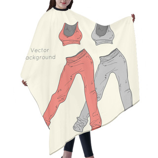 Personality  Women's Sport Clothing. Vector Illustration. Hair Cutting Cape