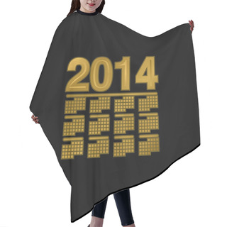 Personality  2014 Wall Calendar Variant Gold Plated Metalic Icon Or Logo Vector Hair Cutting Cape