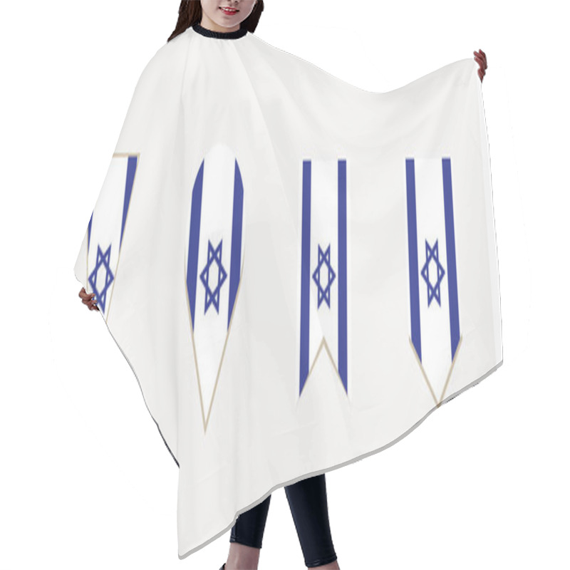 Personality  Israel Flag In Vertical Design, Vector Illustration. Hair Cutting Cape