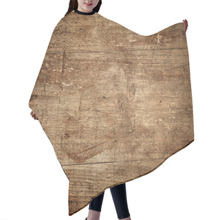 Personality  Dark Brown Wood Texture With Scratches As Background Hair Cutting Cape