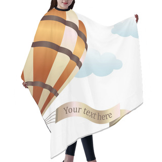 Personality  Vector Illustration Of Hot Air Balloon On The Sky Hair Cutting Cape
