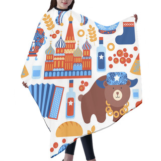 Personality  Russia Travel Seamless Pattern Hair Cutting Cape