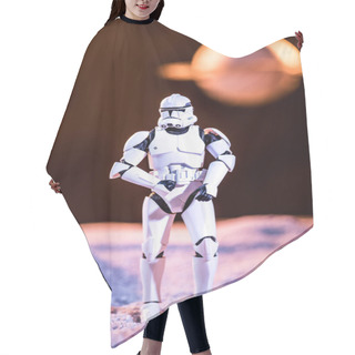Personality  White Imperial Stormtrooper On Cosmic Planet On Dark Background Hair Cutting Cape