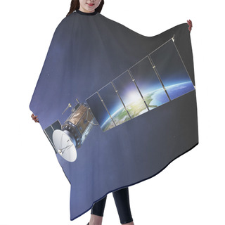 Personality  Satellite Communications With Earth Reflecting In Solar Panels Hair Cutting Cape