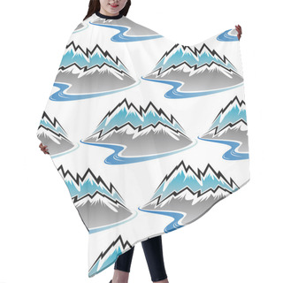 Personality  Seamless Pattern Of Winter Mountains And Streams Hair Cutting Cape