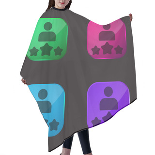 Personality  Best Employee Four Color Glass Button Icon Hair Cutting Cape