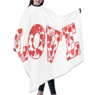 Personality  Love Word With Red Hearts Hair Cutting Cape