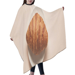 Personality  Top View Of Tasty Croissant On White Plate On Beige Background, Panoramic Shot Hair Cutting Cape