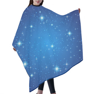 Personality  Blue Night Sky With Stars. Vector Hair Cutting Cape