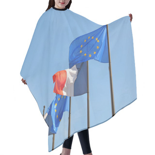 Personality  Flags Of The European Union And France Hair Cutting Cape