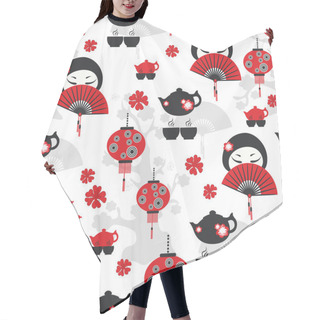 Personality  East Tea Time Seamless Pattern Hair Cutting Cape