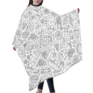 Personality  Cartoon Summer Time Seamless Pattern Hair Cutting Cape