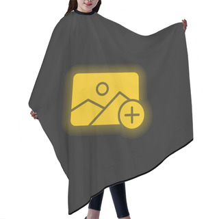 Personality  Add Yellow Glowing Neon Icon Hair Cutting Cape