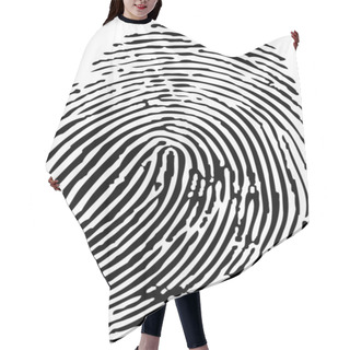 Personality  Vector Of A Finger Print Hair Cutting Cape
