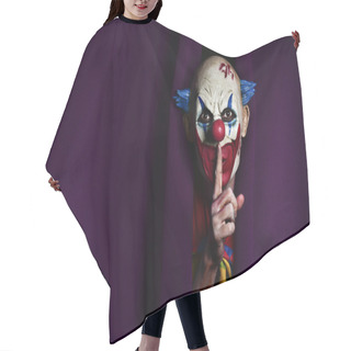 Personality  Scary Evil Clown Asking For Silence Hair Cutting Cape