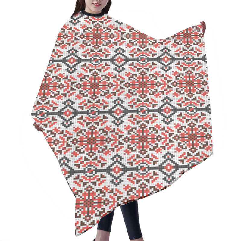 Personality  Ukrainian folk art. Traditional national embroidered seamless pattern. Abstract vector texture hair cutting cape