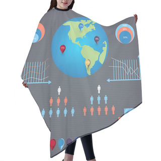 Personality  Vector Infographics With A Population Hair Cutting Cape