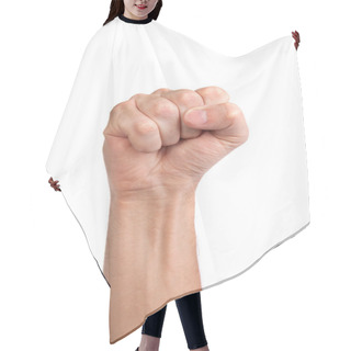 Personality  Males Hand With A Clenched Fist Isolated Hair Cutting Cape